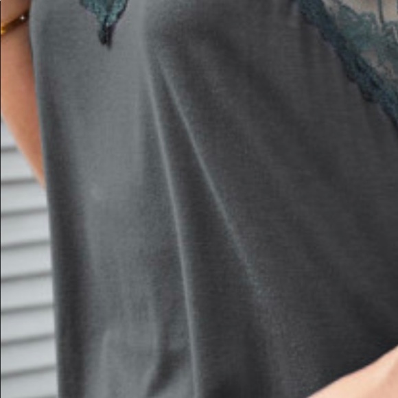Green Lace On Gray Tank - Picture 7 of 7